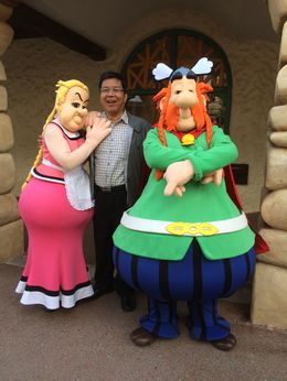 Photo of ENJOYING OURSELVES AT PARC ASTERIX, PARIS FRANCE ON 20 JUNE 2015 My husband - Wee Thian Seong , Boi Kui C - June 2015