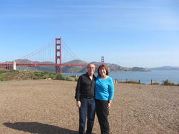 Photo of Great photo op before crossing the Golden Gate Photo of my wife and me at the start of the tour on 05/25/2013. The weather could not have been nicer! Our tour guide Ben was awesome, and our tour mates were the best. , Bruce R - June 2013