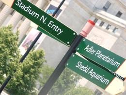 Photo of "Museum Campus" Lake Shore Drive where you can see Soldier Field, the Field Museum, Shedd Aquarium, Adler Planetarium, and Museum of Science and Industry (about a ten minute ride from the others). Field and Shedd ... - August 2008