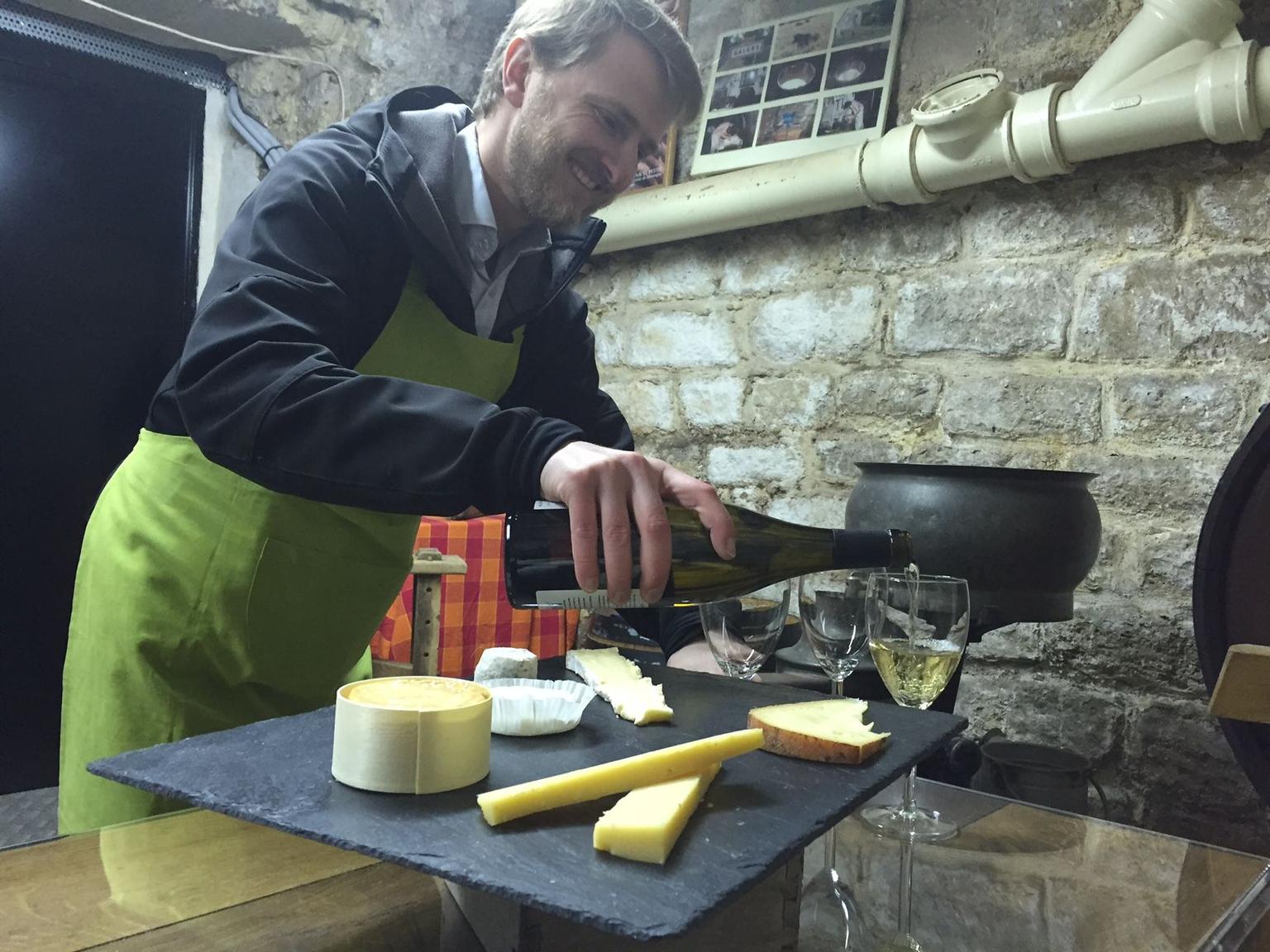Pierre Preparing Our Cheese Tasting