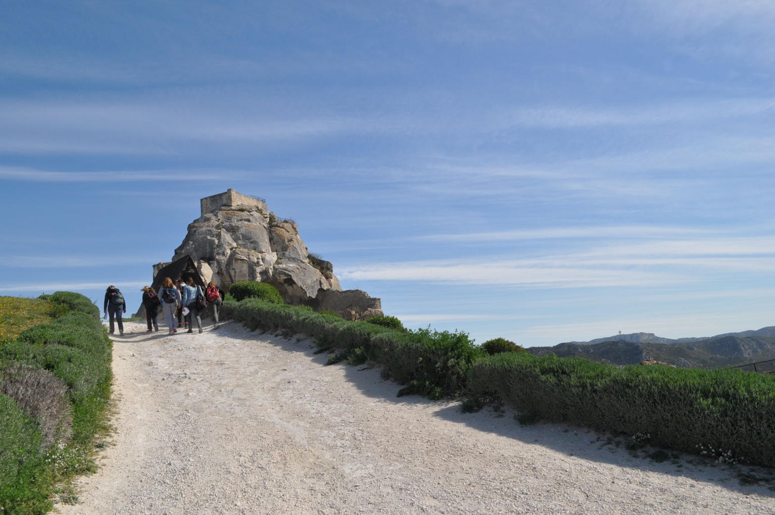 Climbing up towards the castle ruins at Les Baux de Provence