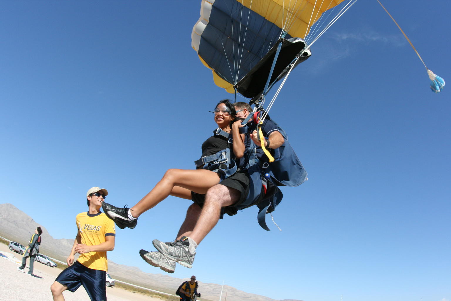 Adrenaline rush from tandem skydiving