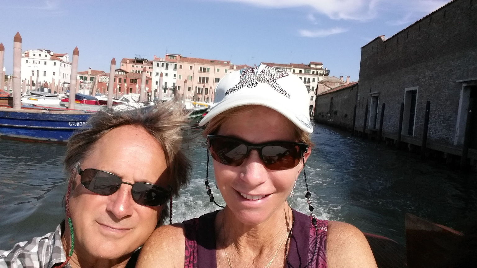 Boat from train station to hotel in Venice