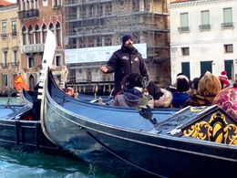 Photo of Serenade during the gondola ride Our singer and accordion player for the shared serenade. , Susan L - January 2016