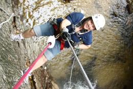 Photo of Rappelling down the waterfall, Sierra Madre Rappelling down the waterfall, Sierra Madre - November 2011