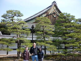 Photo of Nijo Castle Us standing in front of some Pine trees at Nijo Castle. The first stop on our Full day tour. , Spinmeout - April 2014