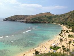 Photo of Hanauma Bay this is the view from the entrance to the bay. there is a short walk down or you can take a trolley for $1.00 , Amalia C - May 2013