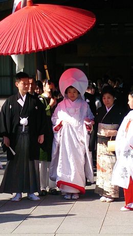 Photo of One of the marriages we saw at the shrine The wedding processions we saw were all in traditional clothing and very ceremonial. It was a real treat to get to see these and how the cultural experiences are the same and different from our ... , John L - February 2015