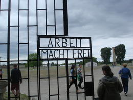 Photo of Sachsenhousen Concentration Camp The gate as you enter the camp says and quot;Work makes you free and quot; , written to make the prisoners think that if they worked hard enough, they would get out. , Marcia S - July 2013