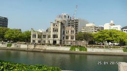 Photo of The A-Bomb Dome This is what remains of the building hit by the atomic bomb made from uranium dropped on Hiroshima last Aug 6, 1945 which ended WWII , Catherine C - May 2015