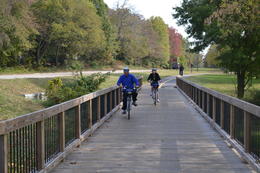 Photo of the trail My husband and I biking over one of the many little bridges on the way to Mt Vernon , Nicki52 - November 2013