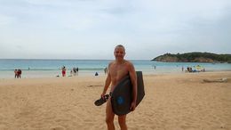Photo of Me and a bodyboard at Macao Beach Just after taking a much needed dip in the turquoise sea. , Allan - September 2015