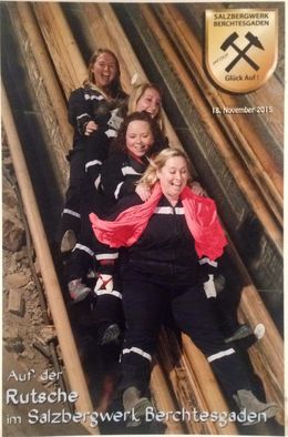 Photo of Super flattering picture of us going down the salt mine slide Don't miss this high fashion opportunity. Scarf not included. , Megan B - December 2015