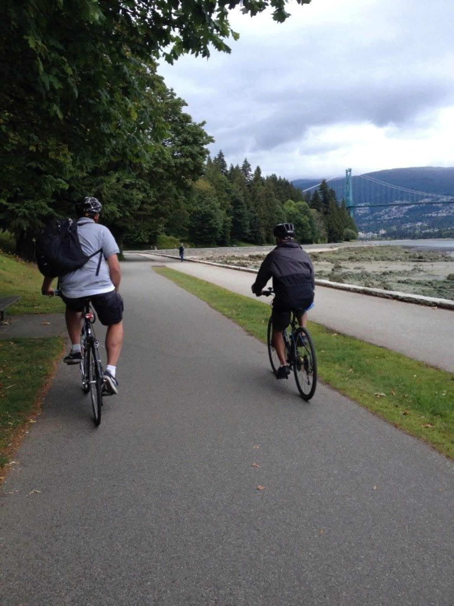Biking along Stanley Park
