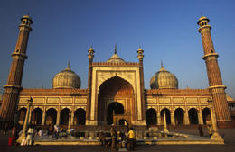 Photo of Jama Masjid Mosque, Old Delhi, India Jama Masjid is the largest and best known mosque in Old Delhi with a courtyard that can accommodate 25,000 worshippers - November 2011