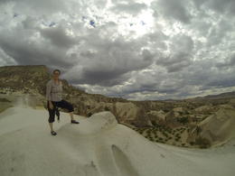 Photo of Pasabag Fairy Chimneys View from top of the white sand dune (not really sand anymore, all rock), Patricia P - July 2014