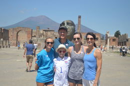 Photo of Pompeii with Mt Vesuvius in the background Family shot on our day trip to Pompeii and the hike up Vesuvius , Thomas S - August 2016