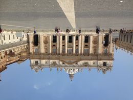 Photo of St Peters Basilica The entrance to the basilica, entry is free but you have to queue to get past security. Do not pay to skip the line for this as the queue moves quickly and if you go around 5pm like we did after the ... , Shannon B - July 2015