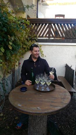 Photo of Wachau Bike Tour Adam, our awesome guide, brings out the wine for tasting at one of the wineries. , Hanna G - December 2014