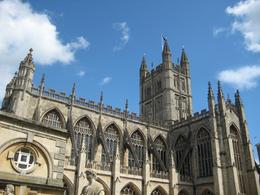 Photo of Bath The Abbey in Bath. You've got a nice view from the Roman baths. The interior is beautiful as well, and has impressive stained class windows. - July 2009