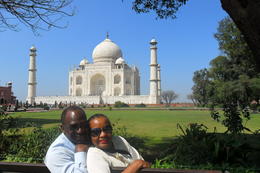 Photo of David and Jackie taking a breather after touring the Taj Mahal David and Jackie taking a breather after touring the Taj Mahal - November 2011