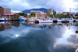 Photo of Hobart's Mt. Wellington from the City The mountain in the background; there's no snow, this was taken in December!, RobC - October 2010