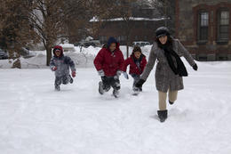 Photo of Playing in the snow This photo was taken in Boston, MA. My family was playing and quot;Racing in the Snow and quot;. , jfalmeyda - March 2011