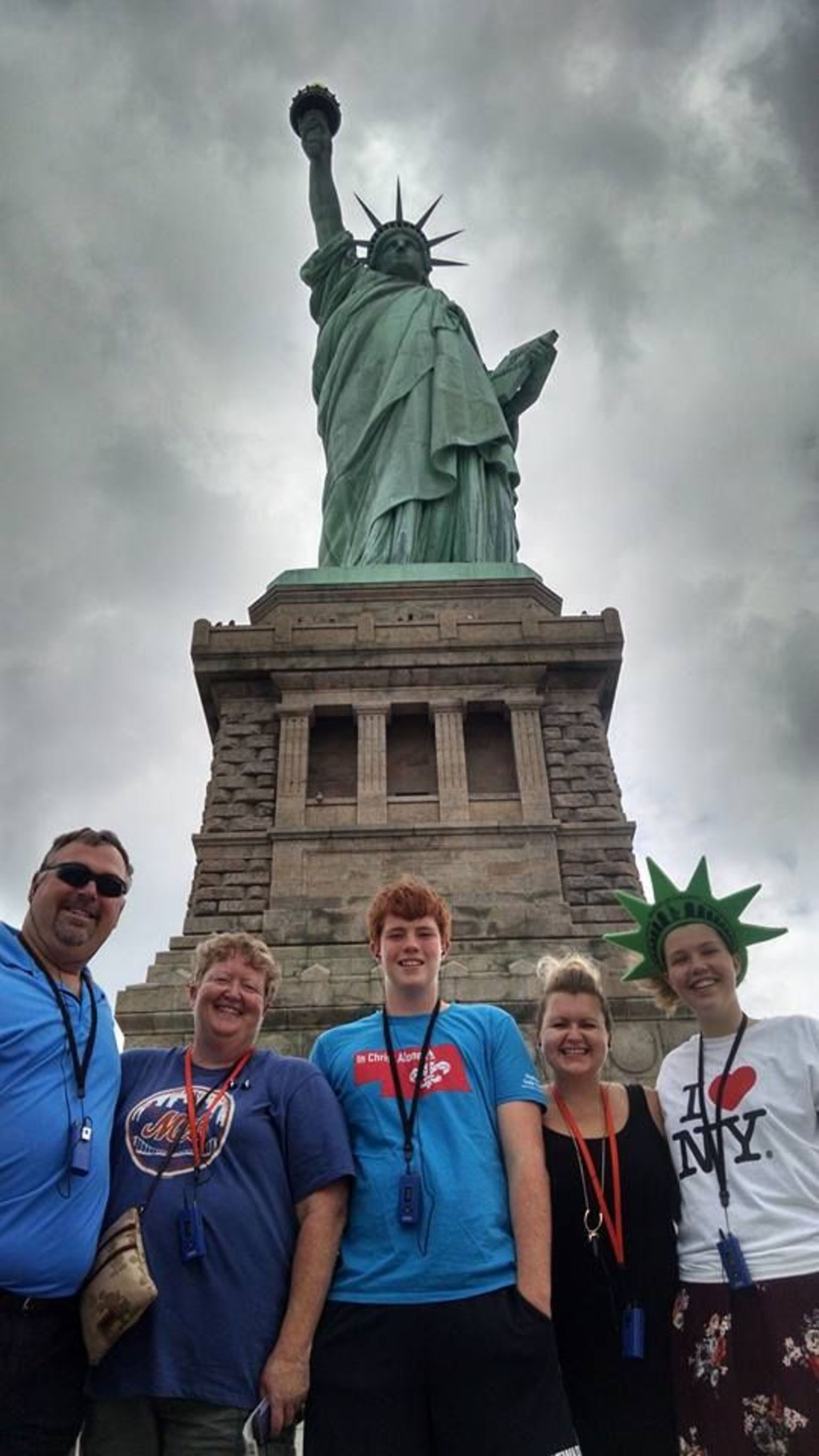 The Lenz family August 2, 2016 at the Statue of Liberty