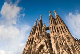 Photo of Sagrada Familia, Barcelona Sagrada Familia, iconic and beautiful fairy tale Cathedral in Barcelona. Antoni Gaudi dedicated his final forty years to the neogothic cathedral, partially completed in 1926, it is now funded by ... - May 2011