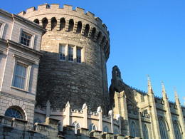 Photo of Dublin Castle Shot of Dublin Castle from the back with the last medieval tower on the left side and part of the "Chapel Royal" on the right - June 2011