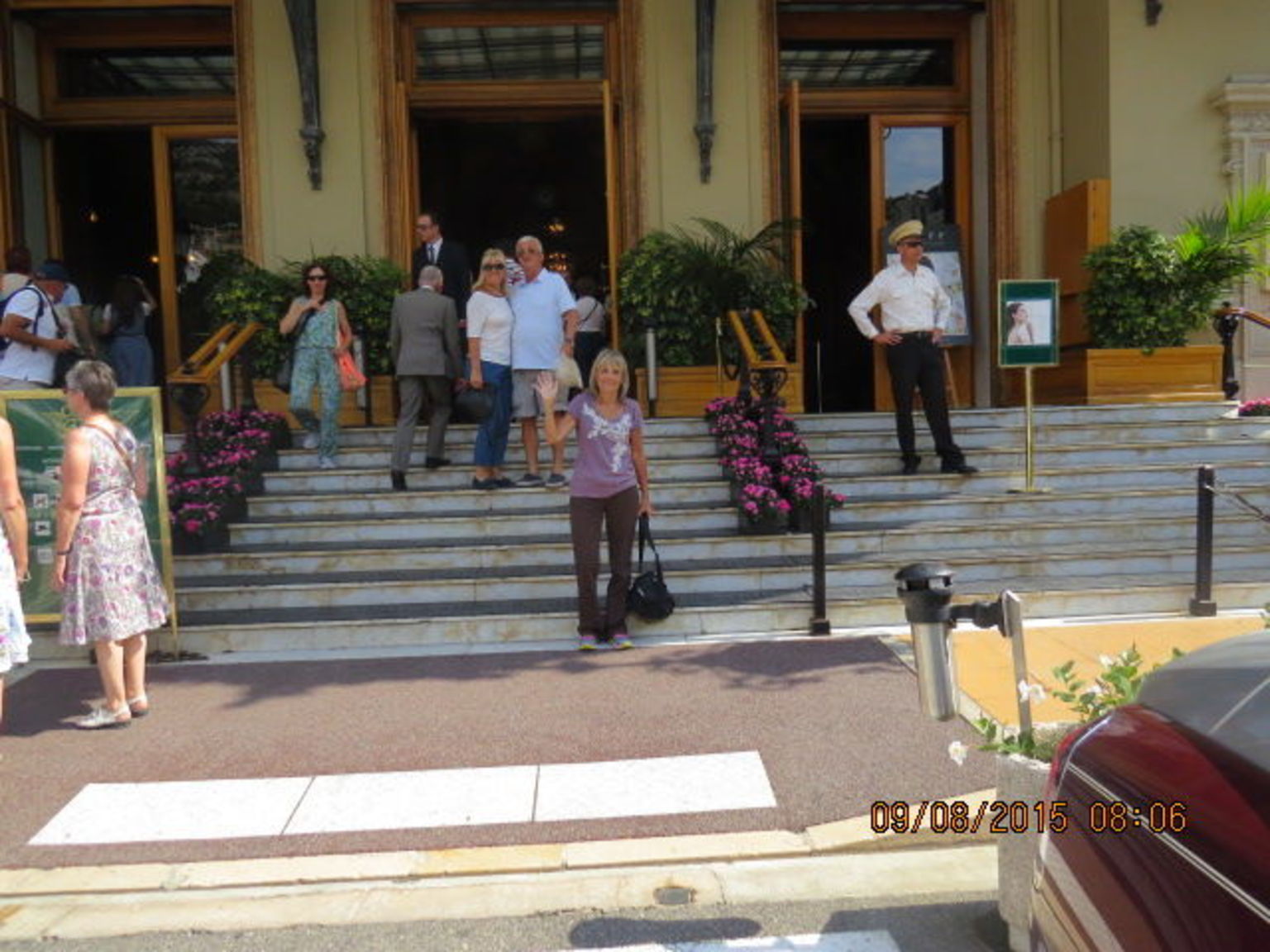 Standing outside  the casino