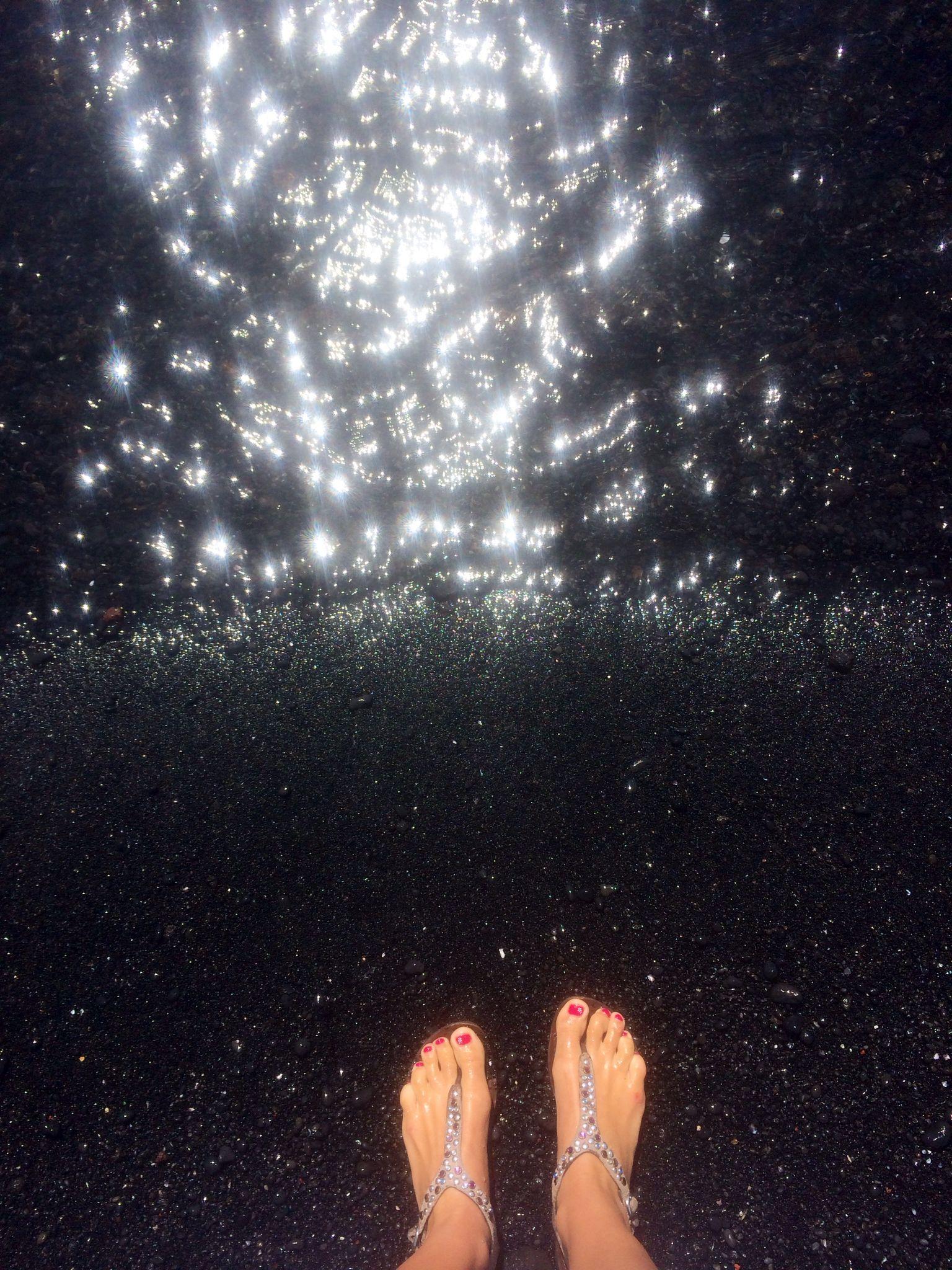 Black sand beach!