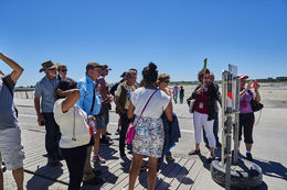 Photo of Pascal speaking before we eantered Mont St. Michel Pascal speaking before we eantered Mont St. Michel , Newton D - August 2016