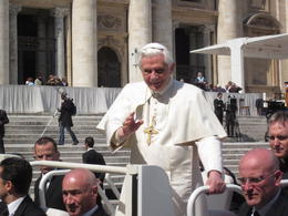 Photo of Papal Audience with Pope Benedict XXVI I took this at the end when everybody had left. If you're patient, you're going to be able to be this close. Photo taken WITHOUT zoom. , Maybeth R - April 2011