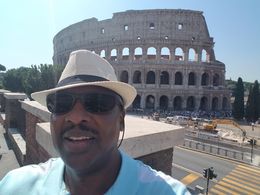 Photo of Victor via Viator @ The Colosseum That vendor worked hard to sell me this hat. Now that I look back on it, it doesn't look so bad. The trip and the guide/driver provided by Viator were simply wonderful. , Victor S - July 2016