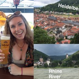 Photo of Beautiful city of Heidelberg and castles on the Rhine Mickie enjoying a beer on the Rhine river and drinking in the lovely views of the castles and vineyards. A birds eye view of the town of Heidelberg , Theresa M - June 2016