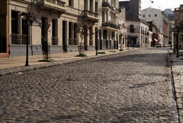 Photo of San Telmo neighborhood, Buenos Aires View of empty old street at dusk in San Telmo neighborhood, Buenos Aires, Argentina - May 2011