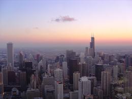 Photo of Sears Tower from Hancock Tower View of Sears Tower (Willis Tower) from the Hancock Center bar at sunset , Leah - May 2011