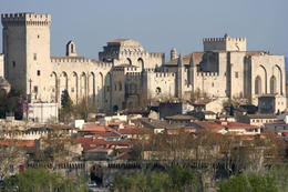 Photo of Palace of the Popes Palais des Papes (Palace of the Popes) taken from a tower in the town on the other side of the river (Villeneuve). - May 2011