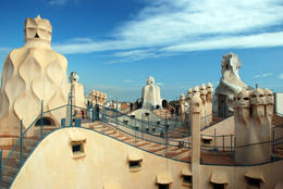 Photo of Rooftop of La Pedrera Roof top of La Pedrera in Barcelona after reopening to the public.It is part of the UNESCO World Heritage Site "Works of Antoni Gaudí".It was used in Antonioni's film The Passenger as a ... - May 2011