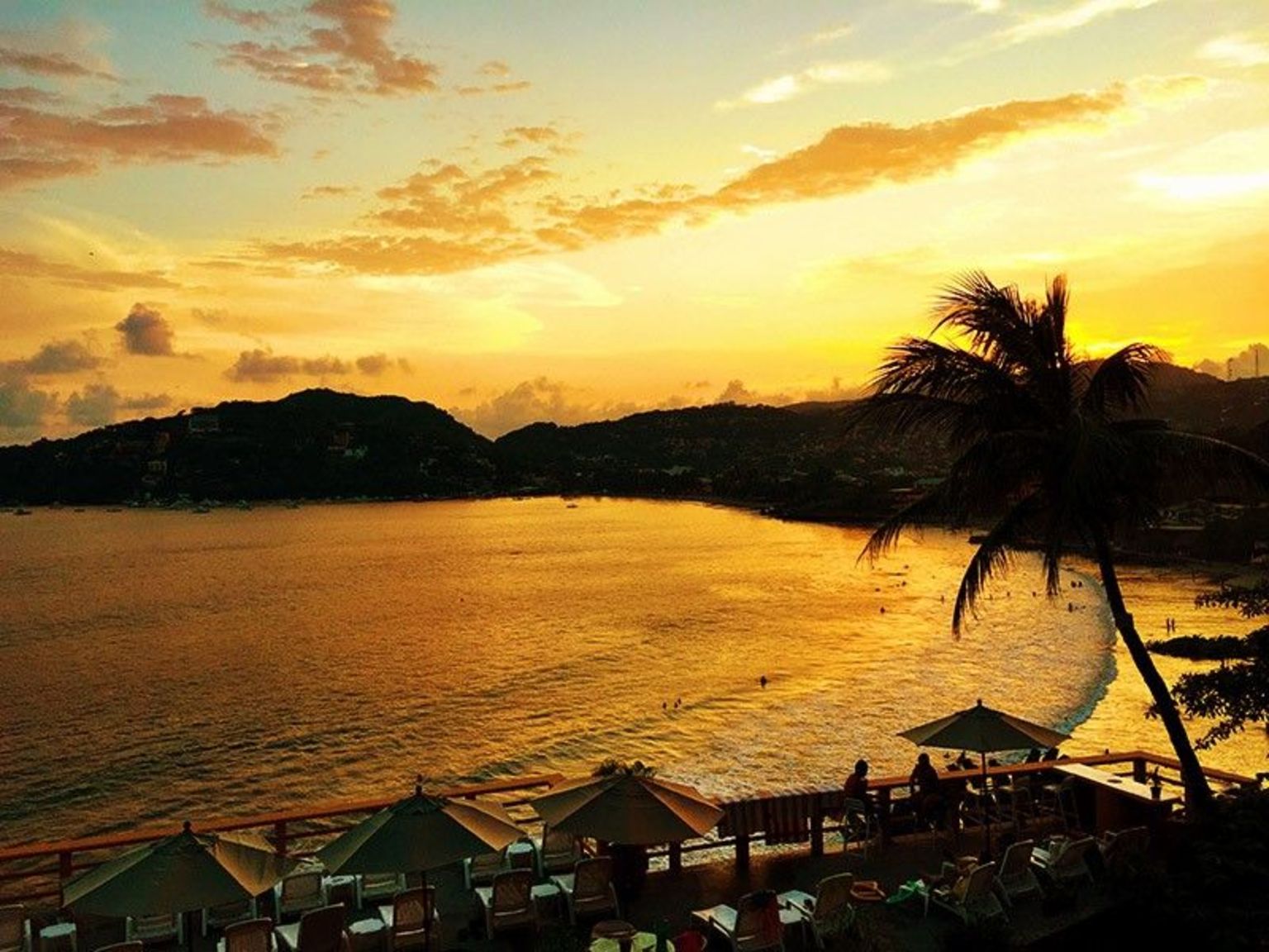 Sunset Over Zihuatanejo Bay, Mexico