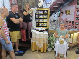 Photo of Old style lace making in Burano. A demo being shown on how a section of lace is created. , Jose - September 2016