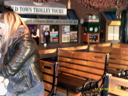 Photo of Trolley interior - really cool with open-air sides and bench seats. There are ghouls on this tour - and they're our guides! These folks stayed in character the whole time while showing us Boston's most haunted hotel, stairs that lead underground to long-forgotten ... , Karen D - October 2015