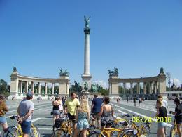 Photo of Hero Square - Budapest Bike Tour George telling us about Hero Square, and of the history of the Hungarian leaders. , Gary D - September 2016