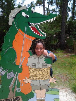 Photo of cut out at gatorland. My name is Dale and I visited Gatorland, it was fun and I have great memories, and stories to share with my family and friends. , Dale B - August 2013