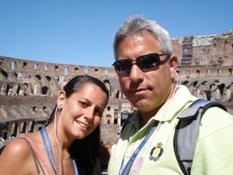 Photo of Our Colosseum experience! My daughter and I have our picture taken by my wife inside the Colosseum as our tour guide tells us what we are seeing over the audio phones. Amazing!, David F - July 2008