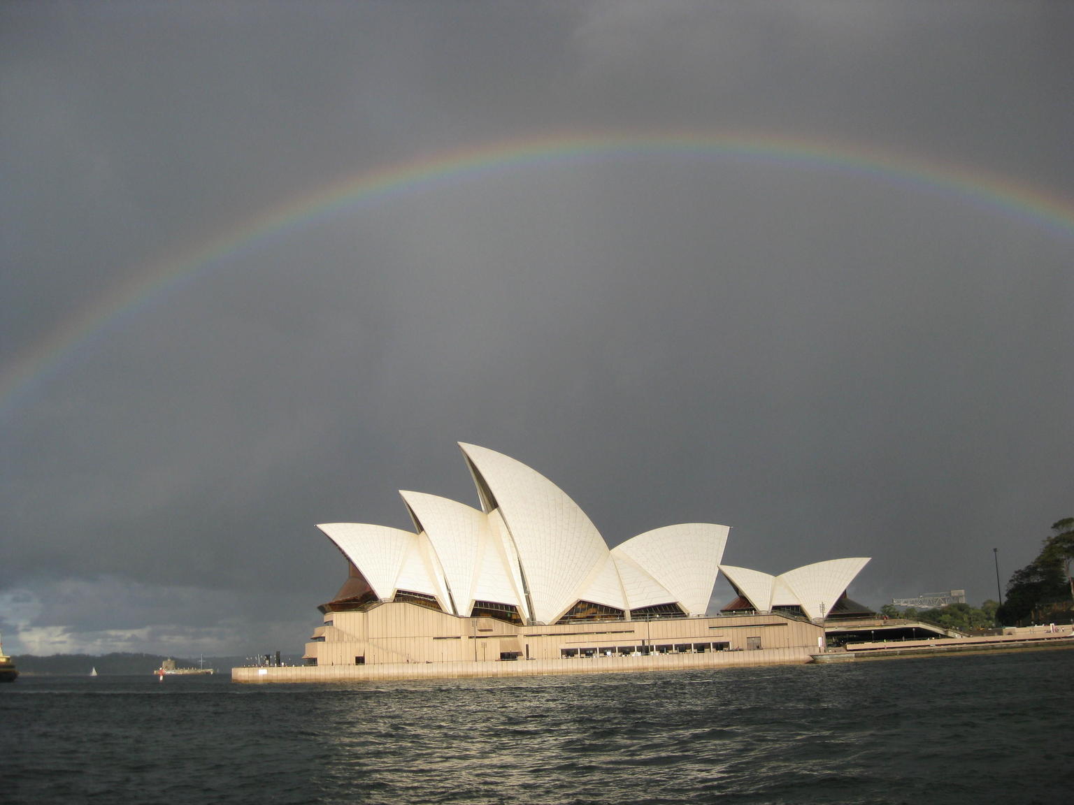 opera house and rainbow