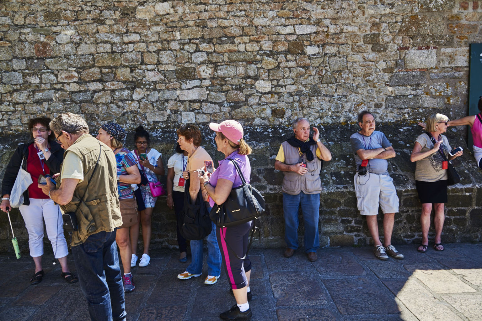 Pascal and the tour group at Mont St. Michel
