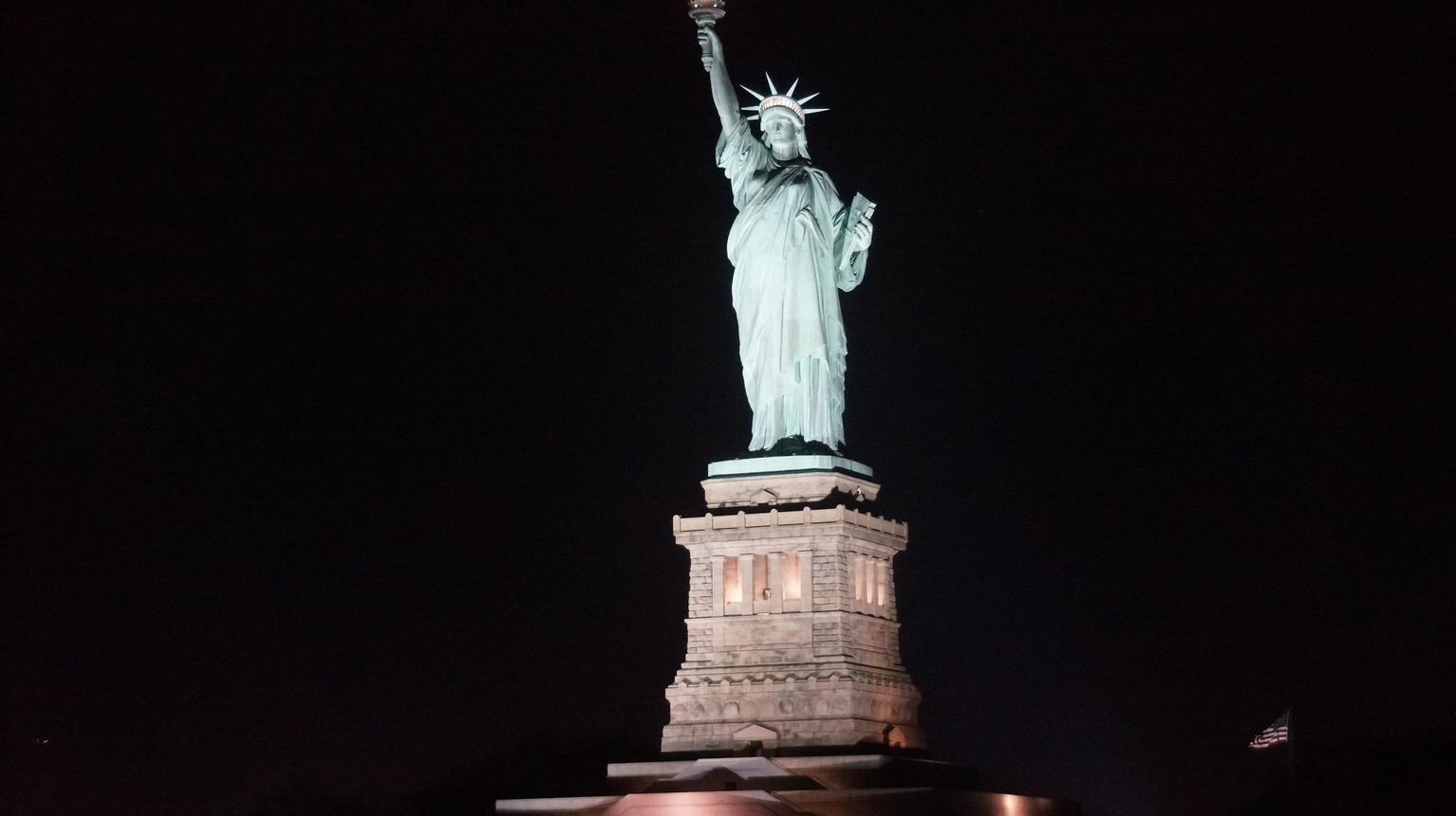 The Statue of Liberty by night