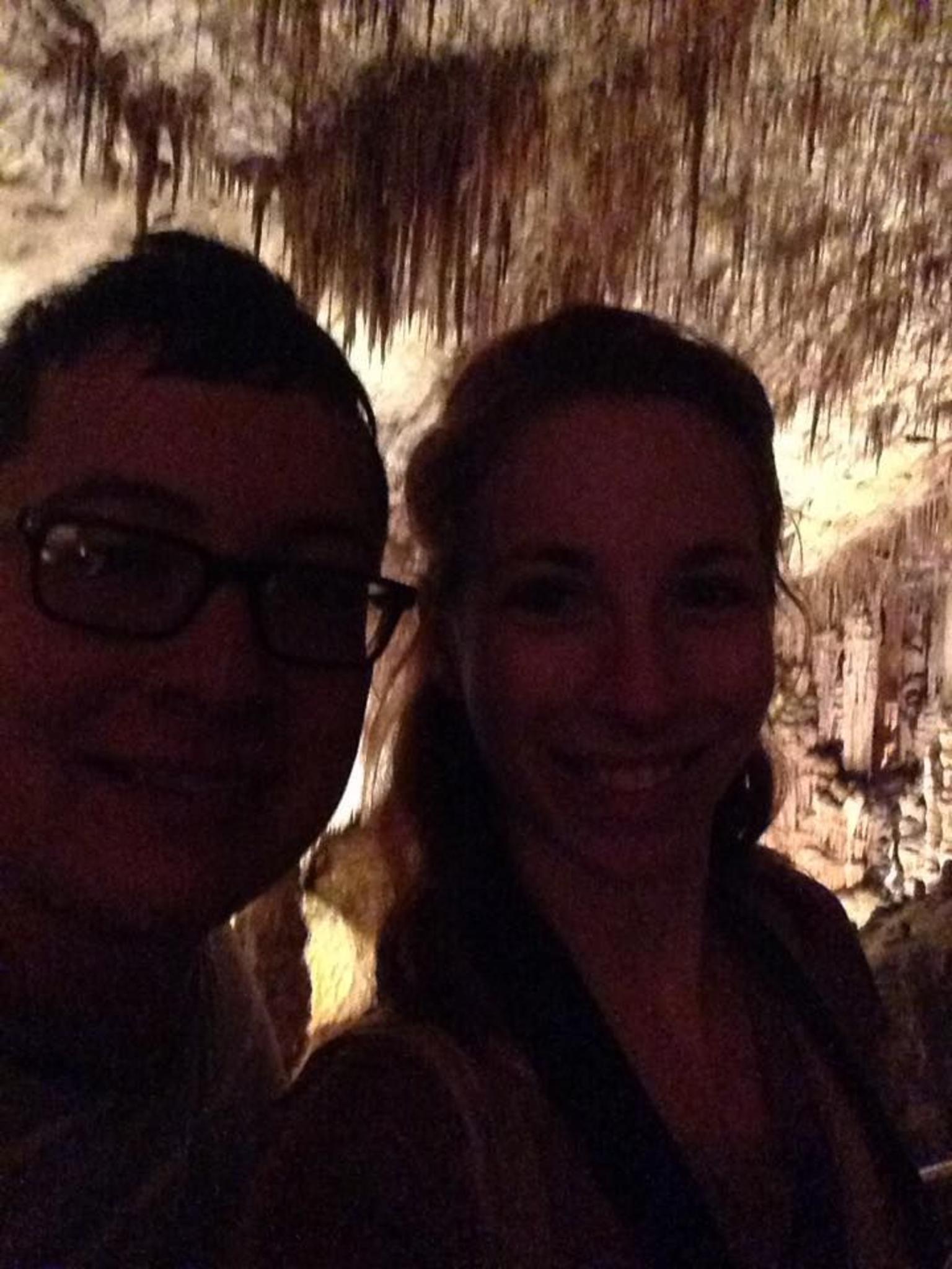 In the caves!